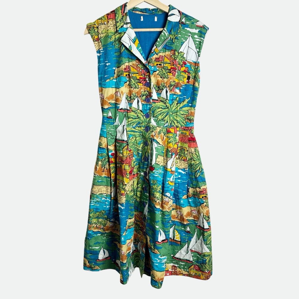 Emily & Fin Lucy Dress San Jose Bay Medium A Line Retro Vacation Beach Money